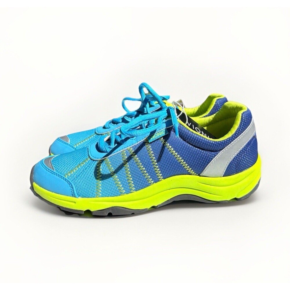 Vionic Alliance Womens Size 6 Blue Yellow NWB Orthotic Arch Support Sneakers